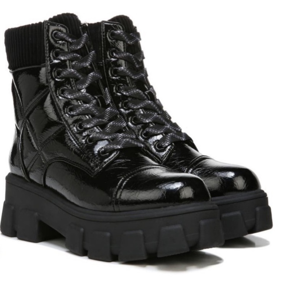 Circus by Sam Edelman Darren Women’s Patent Leather Quilted Platform Boots Sz 6